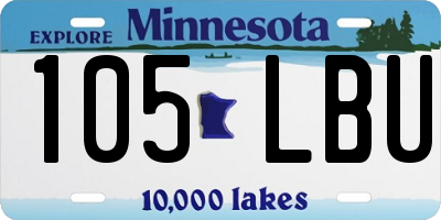 MN license plate 105LBU
