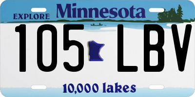 MN license plate 105LBV