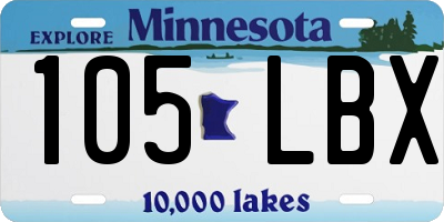 MN license plate 105LBX