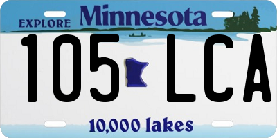 MN license plate 105LCA