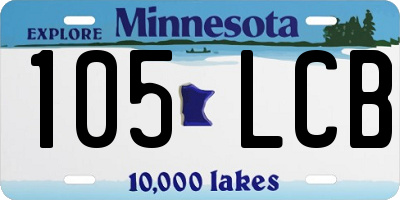 MN license plate 105LCB