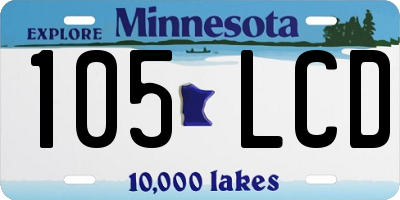 MN license plate 105LCD