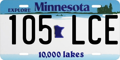 MN license plate 105LCE