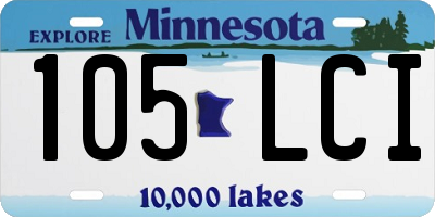 MN license plate 105LCI