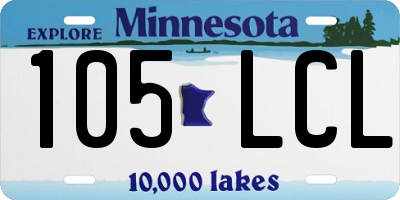 MN license plate 105LCL