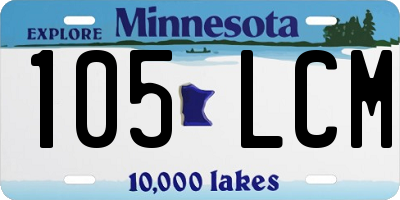 MN license plate 105LCM