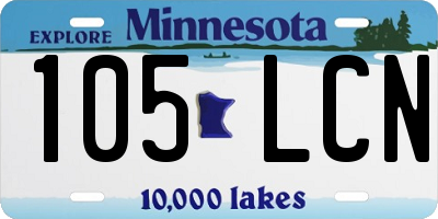 MN license plate 105LCN