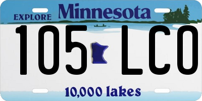 MN license plate 105LCO