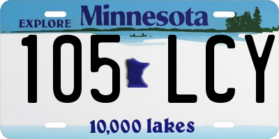 MN license plate 105LCY