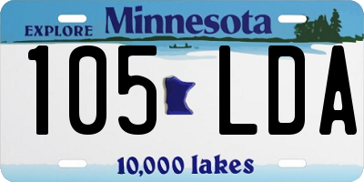 MN license plate 105LDA