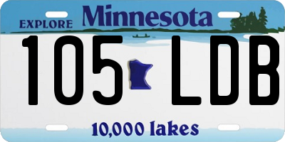 MN license plate 105LDB