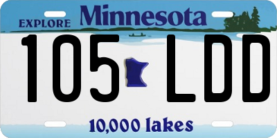 MN license plate 105LDD