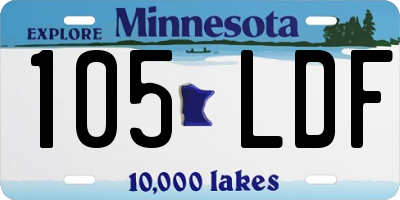 MN license plate 105LDF