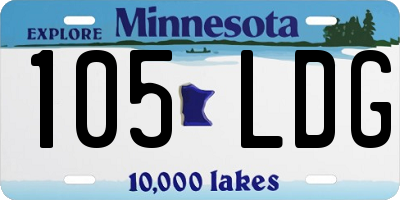 MN license plate 105LDG