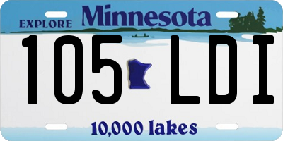MN license plate 105LDI