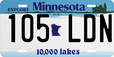 MN license plate 105LDN