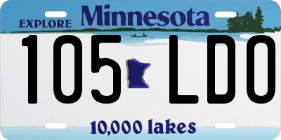 MN license plate 105LDO