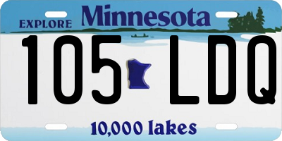 MN license plate 105LDQ