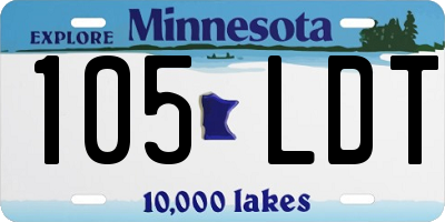MN license plate 105LDT