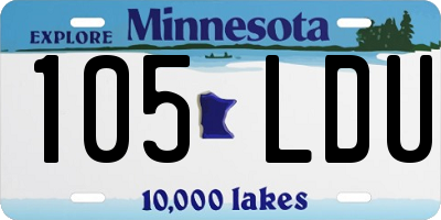 MN license plate 105LDU