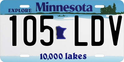 MN license plate 105LDV