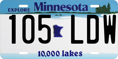 MN license plate 105LDW