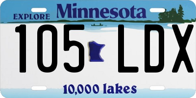MN license plate 105LDX