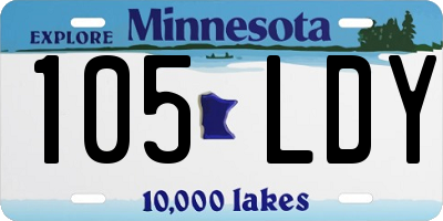 MN license plate 105LDY