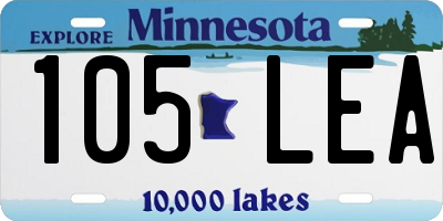 MN license plate 105LEA