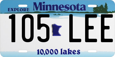 MN license plate 105LEE