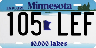 MN license plate 105LEF