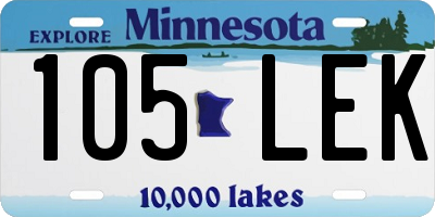 MN license plate 105LEK