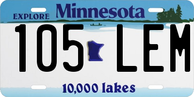 MN license plate 105LEM