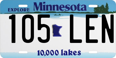 MN license plate 105LEN