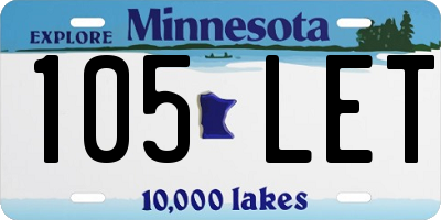 MN license plate 105LET