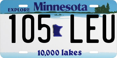 MN license plate 105LEU