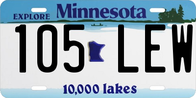 MN license plate 105LEW