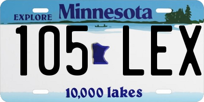 MN license plate 105LEX