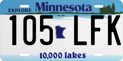 MN license plate 105LFK