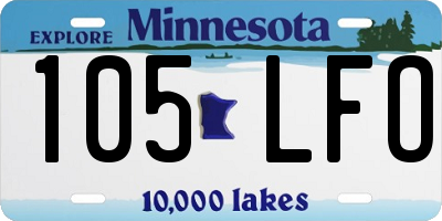 MN license plate 105LFO