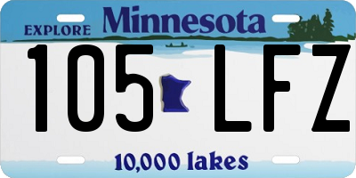 MN license plate 105LFZ