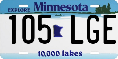 MN license plate 105LGE