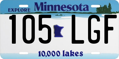 MN license plate 105LGF