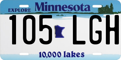 MN license plate 105LGH