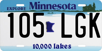 MN license plate 105LGK