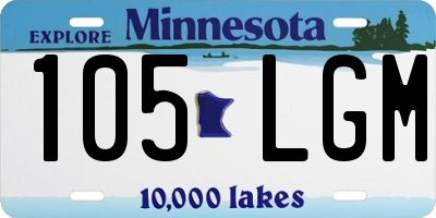 MN license plate 105LGM