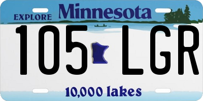 MN license plate 105LGR