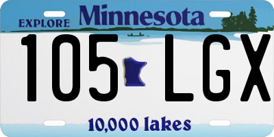 MN license plate 105LGX
