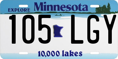MN license plate 105LGY