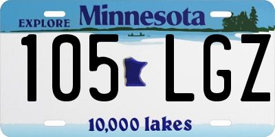 MN license plate 105LGZ